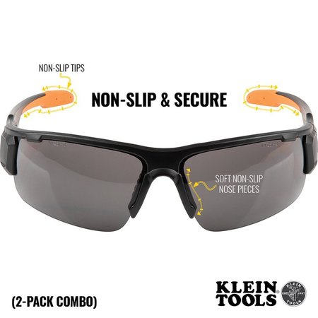 Klein Tools Safety Glasses, Semi-frame Clear / Gray 60173